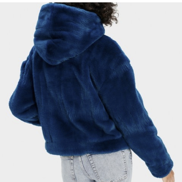 Nwt ugg mandy faux fur jacket deep teal - Picture 3 of 9